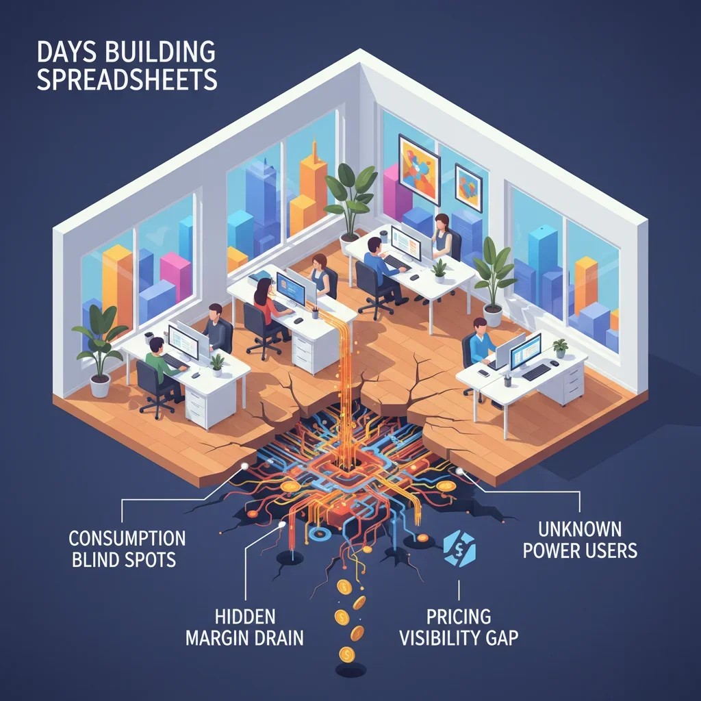 Hidden costs lurking below the surface - illustration of underwater margin problems